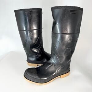 Bata Black Rubber Steel Shank Safety Work Boots Men 12